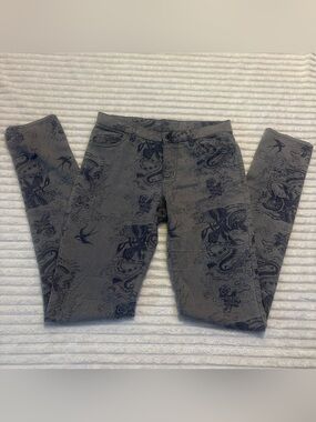 Jean Paul Gaultier Gray Tattoo Print Jeans